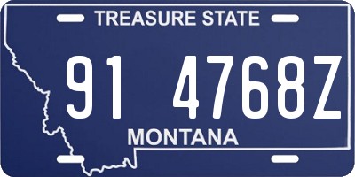 MT license plate 914768Z