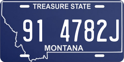 MT license plate 914782J