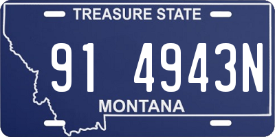 MT license plate 914943N