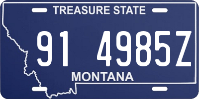 MT license plate 914985Z