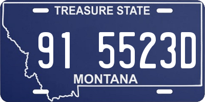 MT license plate 915523D