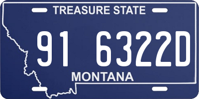 MT license plate 916322D