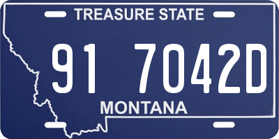 MT license plate 917042D