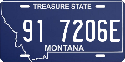 MT license plate 917206E
