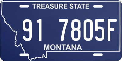 MT license plate 917805F
