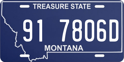 MT license plate 917806D