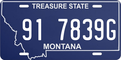 MT license plate 917839G