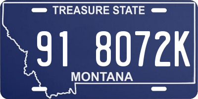 MT license plate 918072K