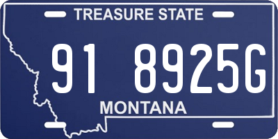 MT license plate 918925G