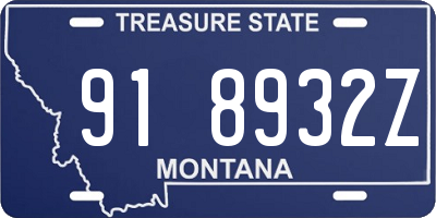 MT license plate 918932Z