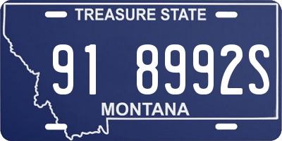 MT license plate 918992S