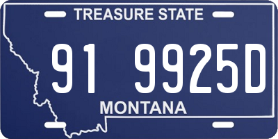 MT license plate 919925D