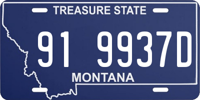 MT license plate 919937D