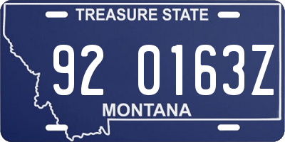 MT license plate 920163Z