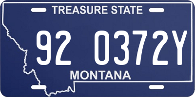 MT license plate 920372Y