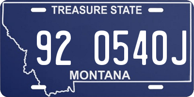 MT license plate 920540J