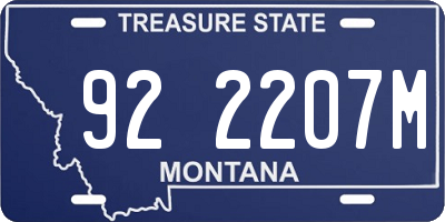 MT license plate 922207M