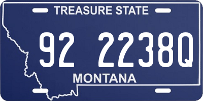 MT license plate 922238Q