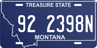 MT license plate 922398N