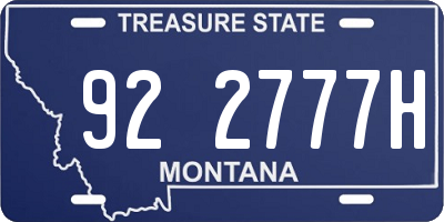 MT license plate 922777H