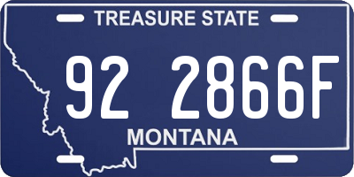 MT license plate 922866F