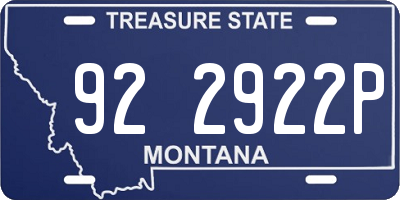 MT license plate 922922P