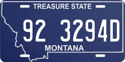 MT license plate 923294D