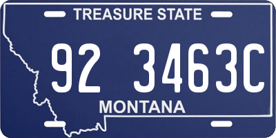 MT license plate 923463C