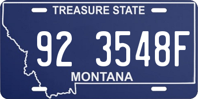 MT license plate 923548F