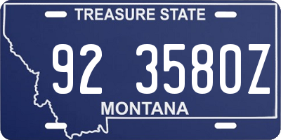 MT license plate 923580Z