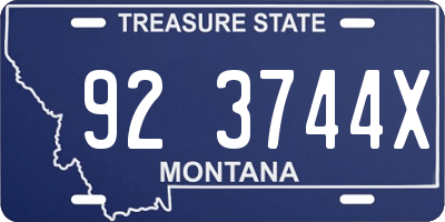 MT license plate 923744X