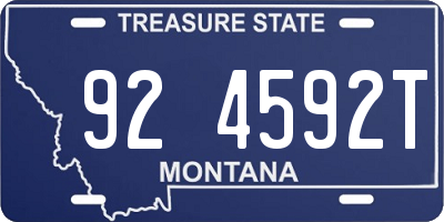 MT license plate 924592T