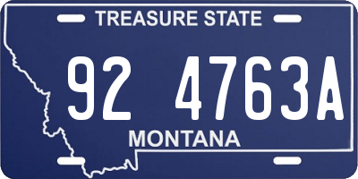 MT license plate 924763A