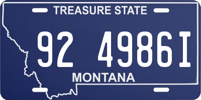 MT license plate 924986I