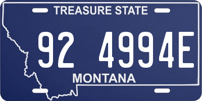 MT license plate 924994E
