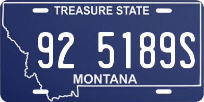MT license plate 925189S