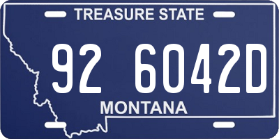 MT license plate 926042D