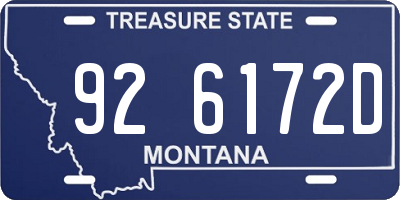 MT license plate 926172D