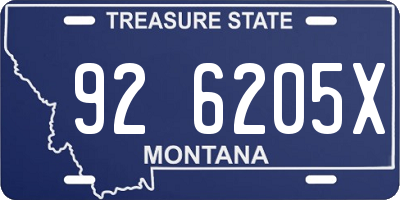 MT license plate 926205X