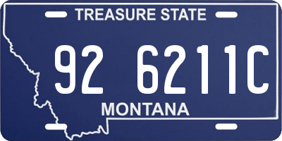 MT license plate 926211C