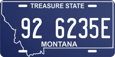 MT license plate 926235E