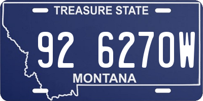 MT license plate 926270W