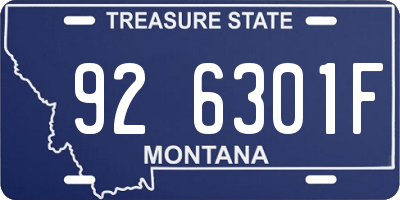 MT license plate 926301F