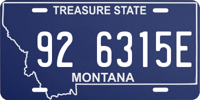 MT license plate 926315E