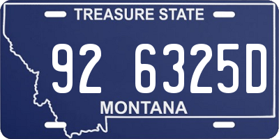 MT license plate 926325D