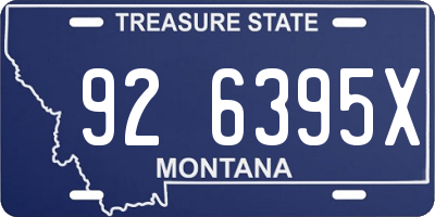 MT license plate 926395X