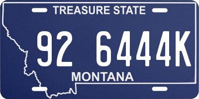 MT license plate 926444K