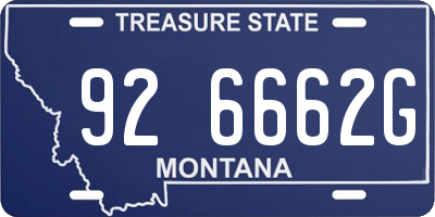 MT license plate 926662G