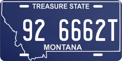 MT license plate 926662T