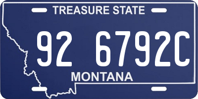 MT license plate 926792C